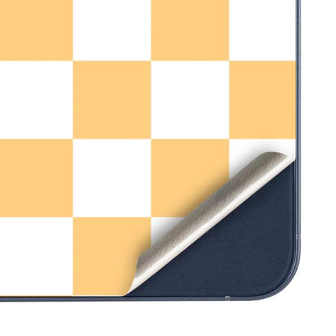 Yellow and White Checkerboard Galaxy A35 5G Skin